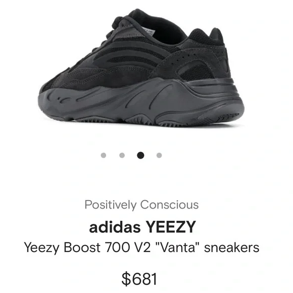 Adidas Yeezy Boost 700 V2 Vanta Sneakers in Black